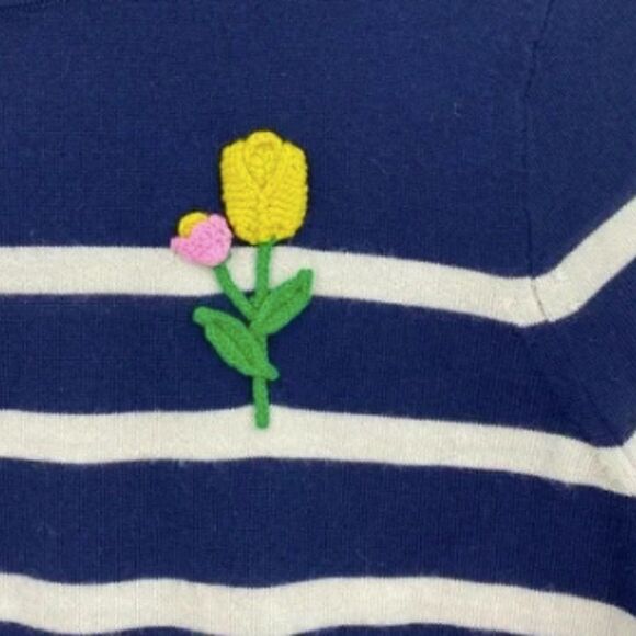 J.Crew Margot crewneck sweater with crochet flower - Picture 4 of 8